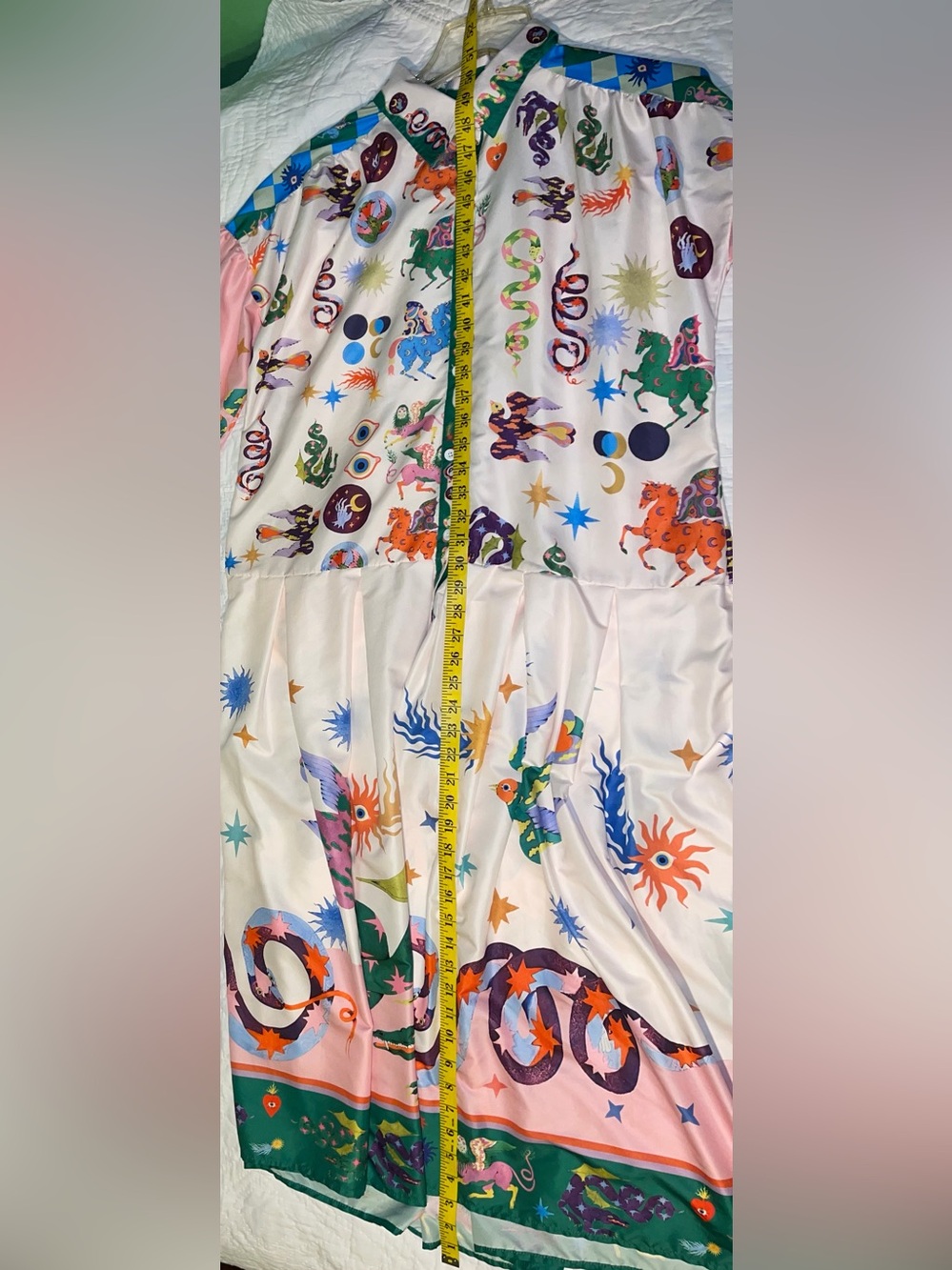 Multicolor Fantasy Print Long Sleeve Dress - Large - Picture 16 of 16